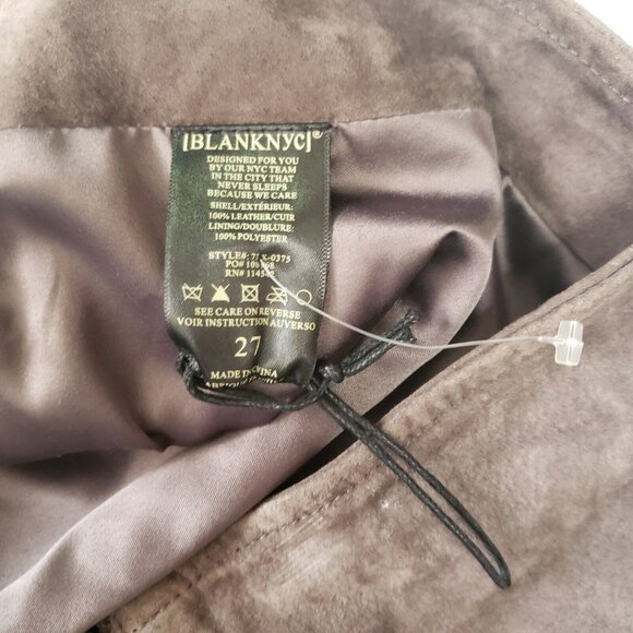 BlankNYC Suede Leather Skirt Women's Size 27 Shadow Grey Side Zip Biker Citycore - Picture 3 of 16